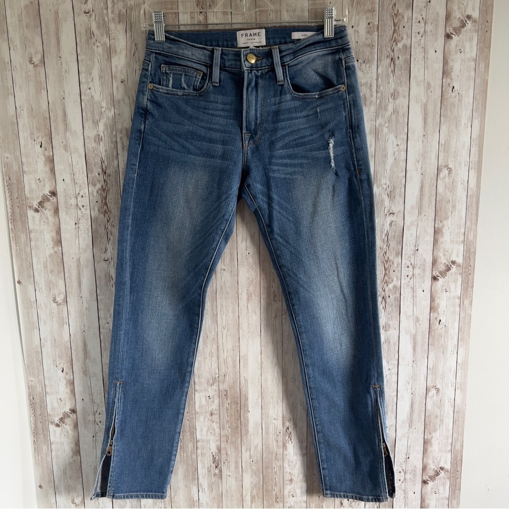 Frame Denim Women's Blue Jeans Ankle Zipper